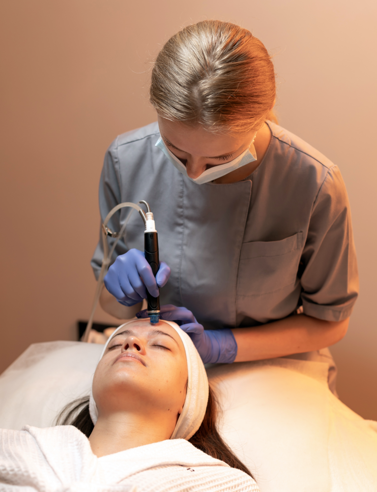 Dermatologist performing GFC Skin Therapy Treatment in Chennai to improve skin texture, boost collagen production, reduce fine lines, and rejuvenate the skin naturally.