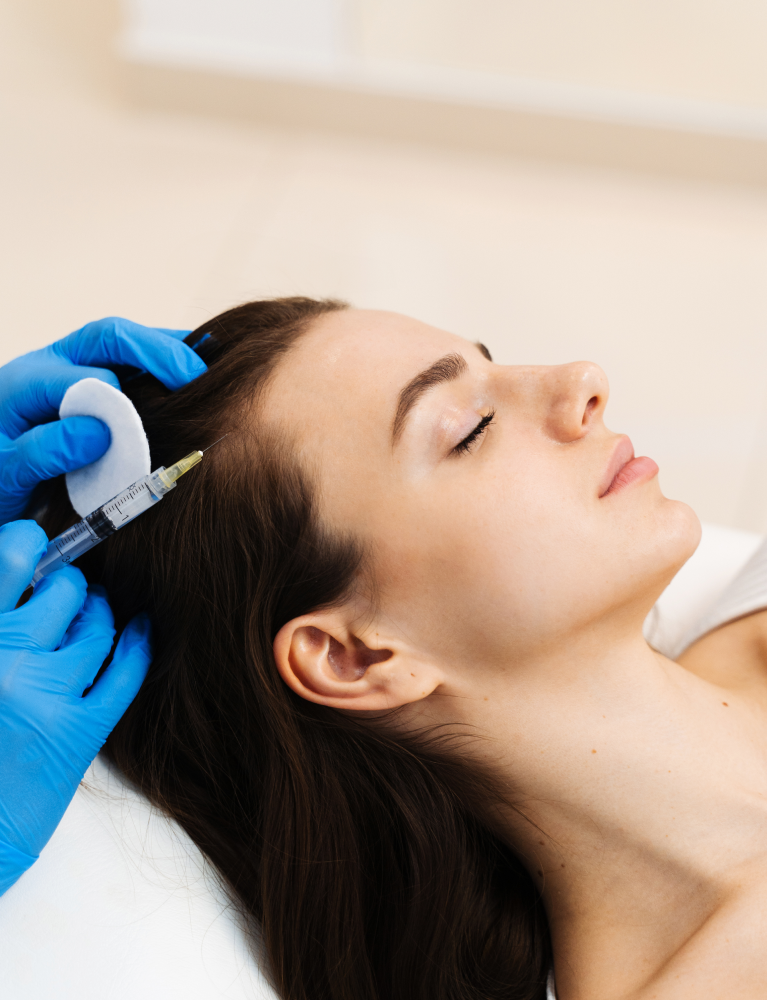Dermatologist performing Hair Mesotherapy Treatment in Chennai to nourish hair follicles, reduce hair fall, stimulate hair growth, and improve scalp health.